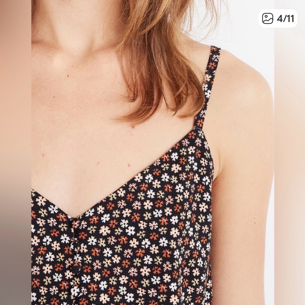 Madewell Black Floral Spaghetti Strap Camisole - Picture 5 of 10